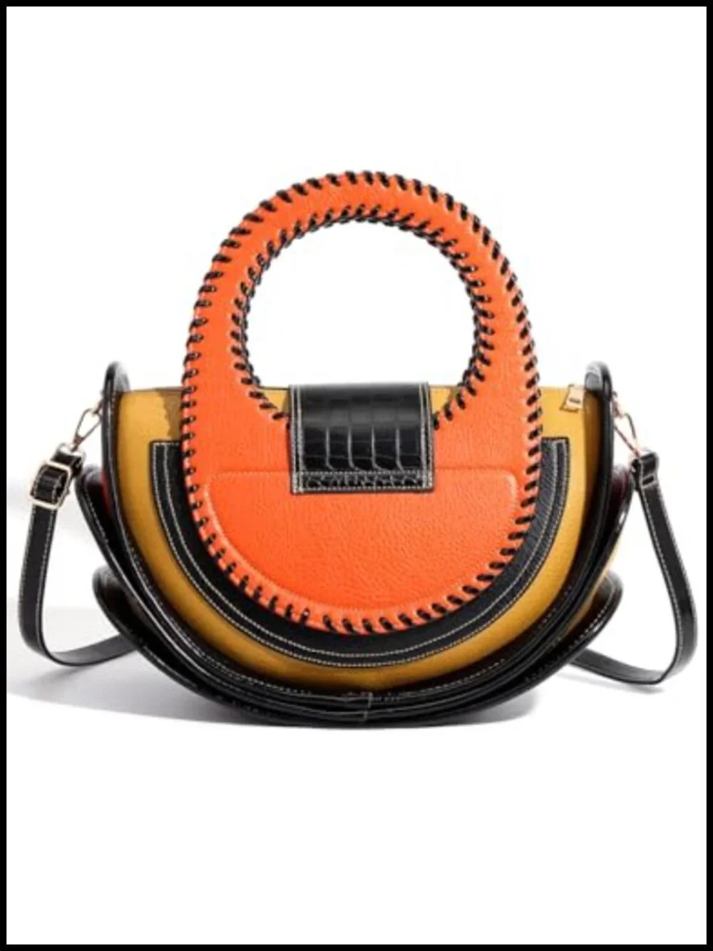 Vintage Faux Leather Satchel Crossbody Bag with Wallet Set